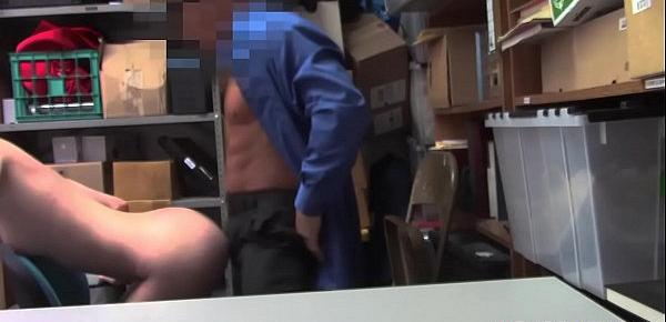  Shoplifting teen suspected and fucked by a security guy